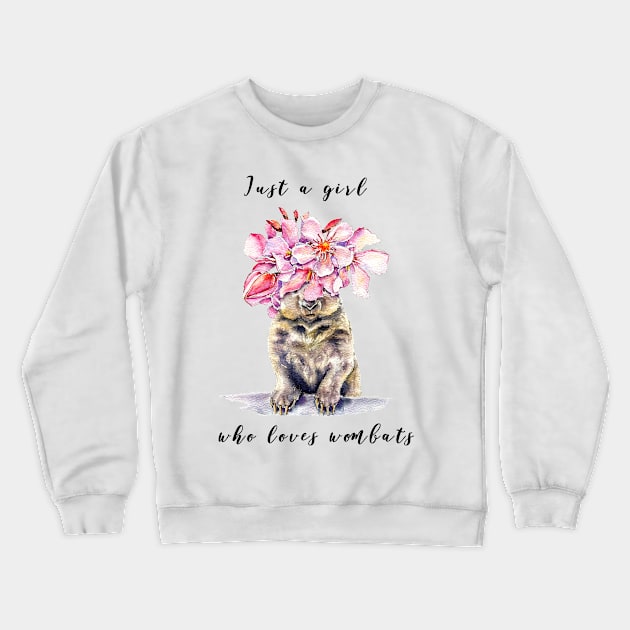 Just a girl who loves wombats Crewneck Sweatshirt by victoriazavyalova_art